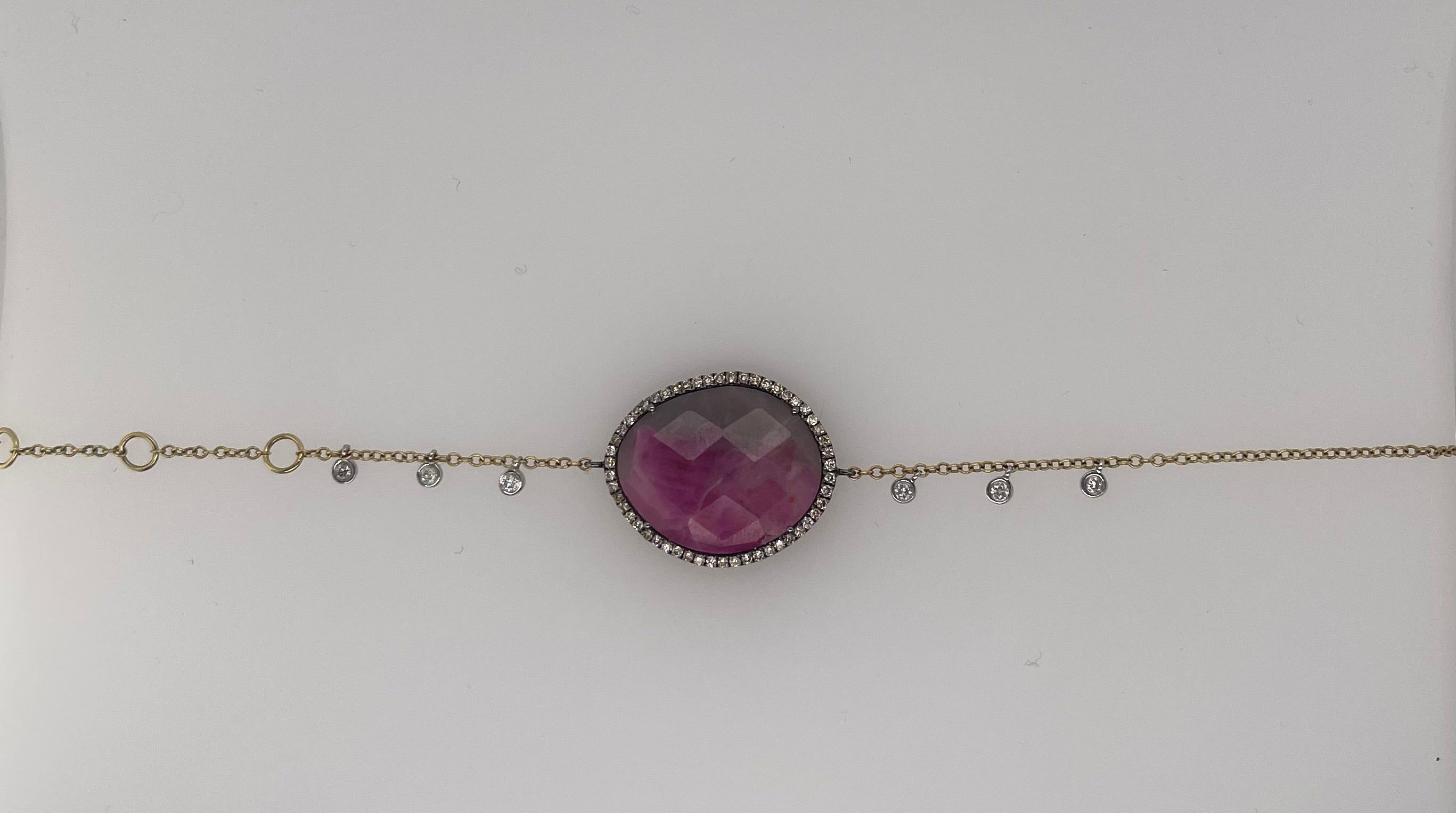 Yellow Gold Multi Sapphire Bracelet ONE OF A KIND sold by Meira T