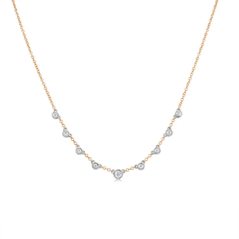 Sisterly Style Rose Gold Bezel Set Diamond Necklace | Online Exclusive sold by Meira T