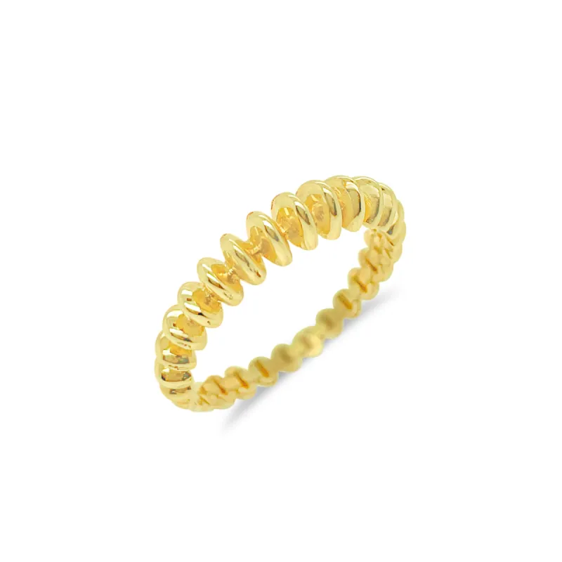 14K Yellow Gold Ribbed Ring sold by Meira T