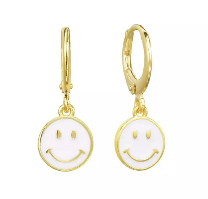 Enamel Smiley Hoops sold by Meira T