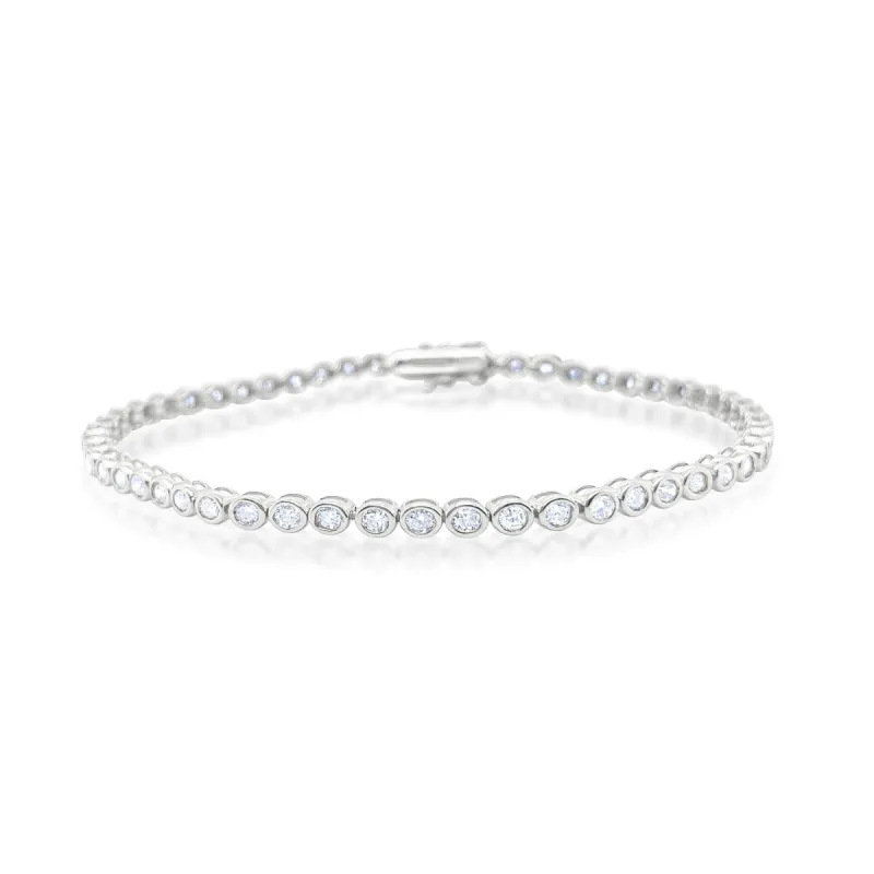 White Gold Bezel Set Tennis Bracelet ONLINE EXCLUSIVE sold by Meira T