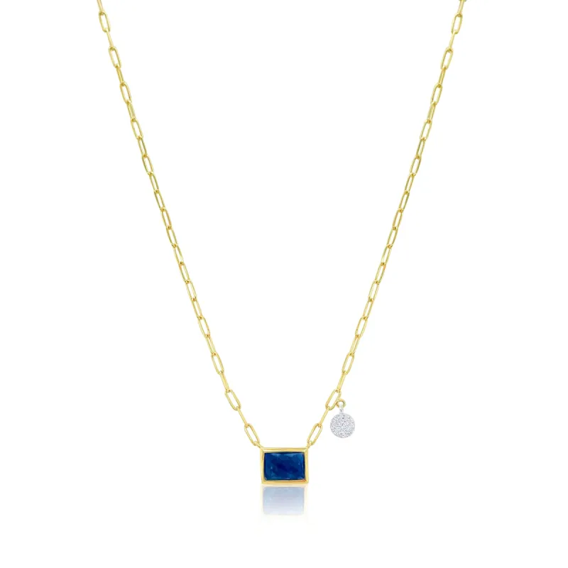 Blue Sapphire Paperclip Necklace sold by Meira T