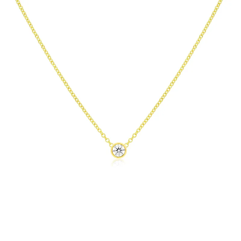 Diamond 0.10 cts Solitaire Necklace sold by Meira T