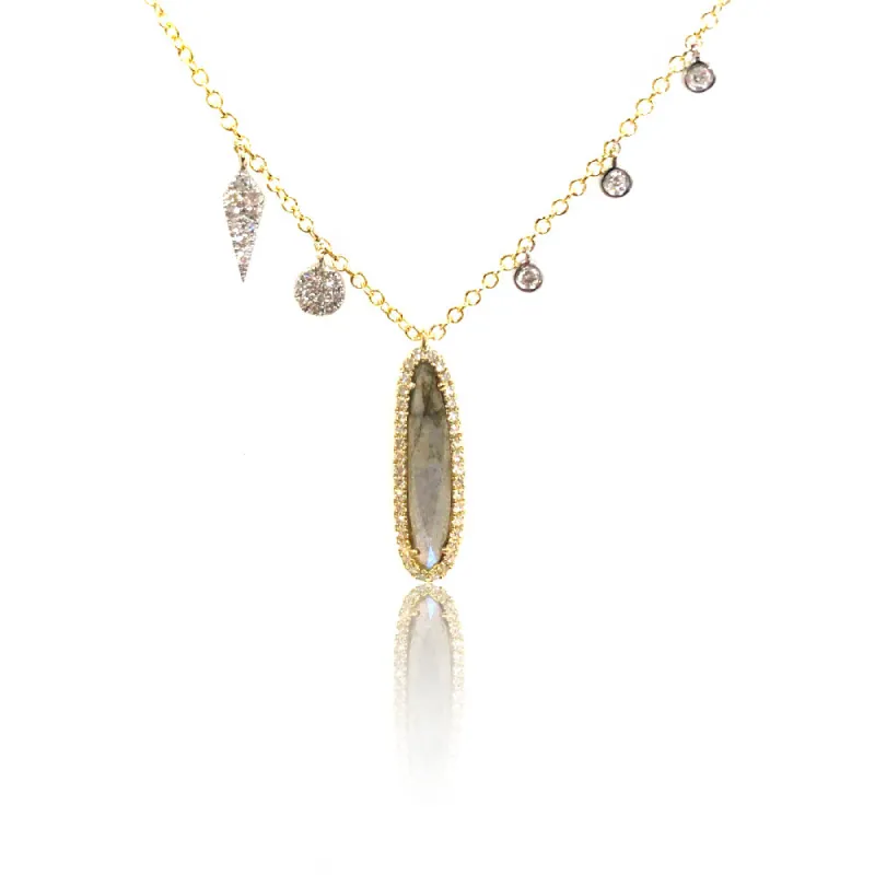 Labradorite Yellow Gold Necklace sold by Meira T