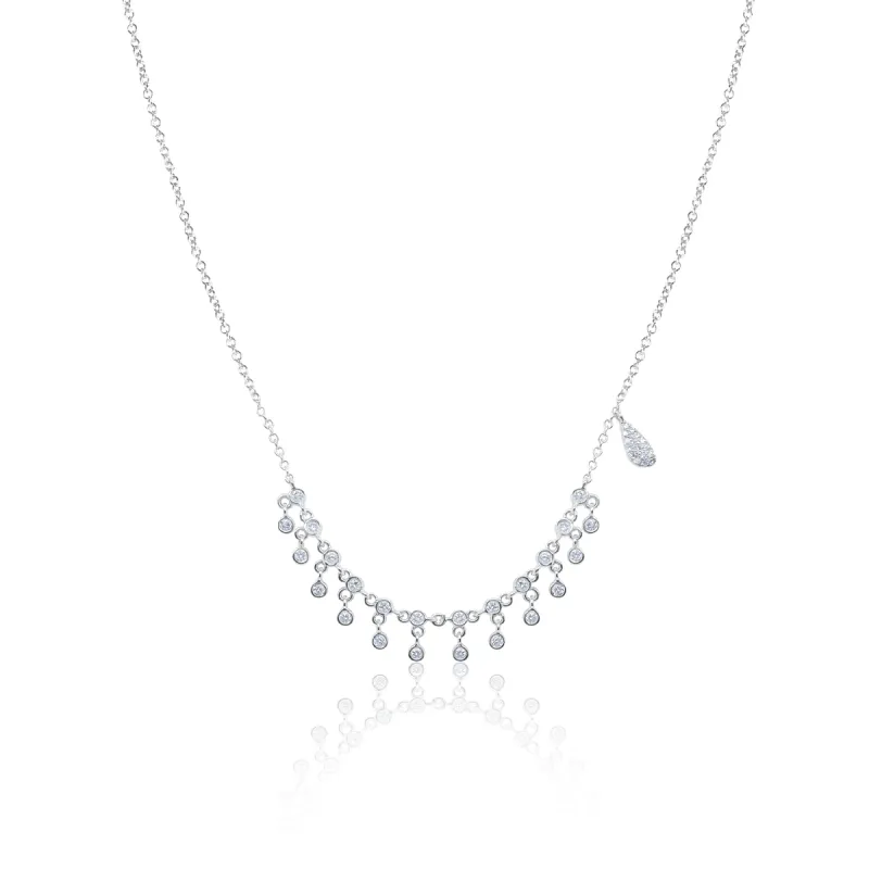 White Gold Bezel Layering Necklace sold by Meira T