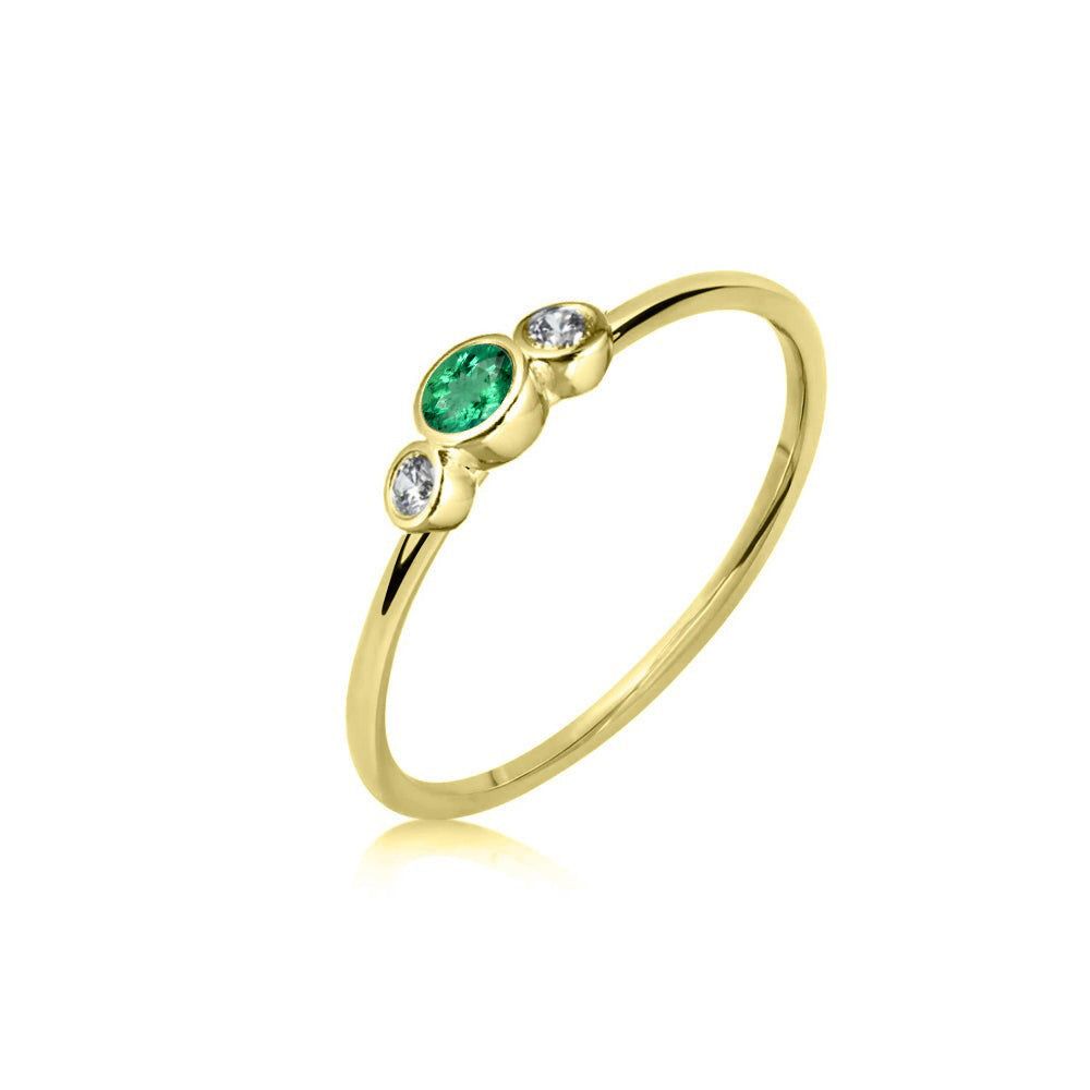 Yellow Gold Diamond and Emerald Band sold by Meira T