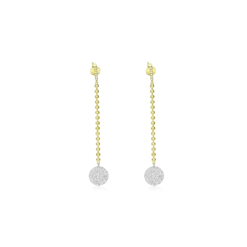 Diamond Disk Drop Earrings sold by Meira T