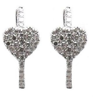 Single White Gold Diamond Heart Huggie sold by Meira T