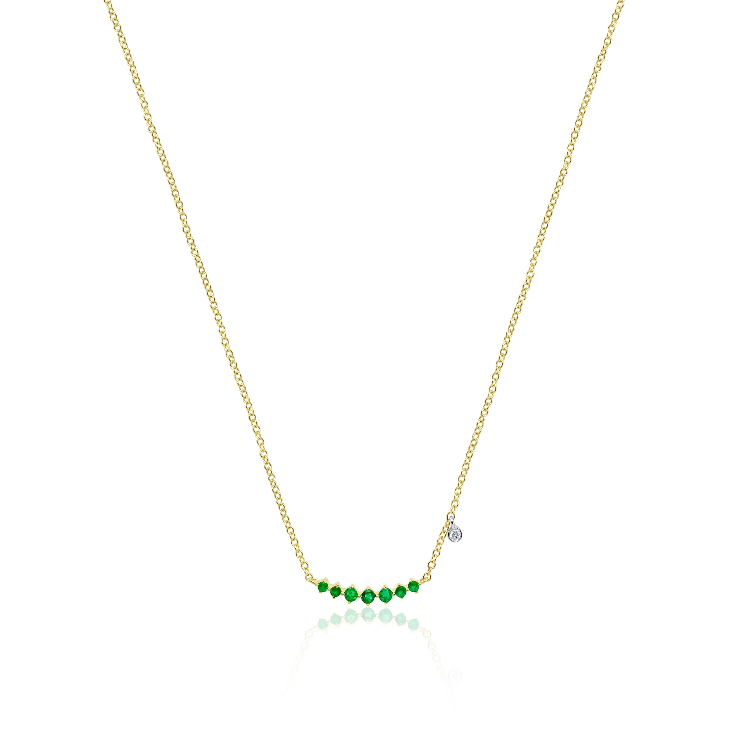 Dainty Emerald and Bezel Necklace sold by Meira T