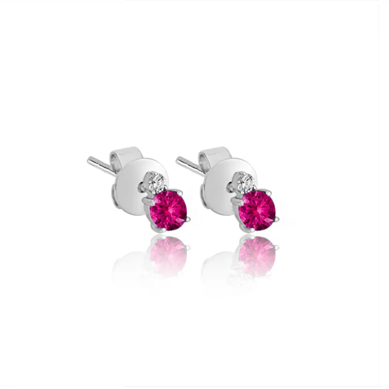 Ruby Diamond Studs sold by Meira T