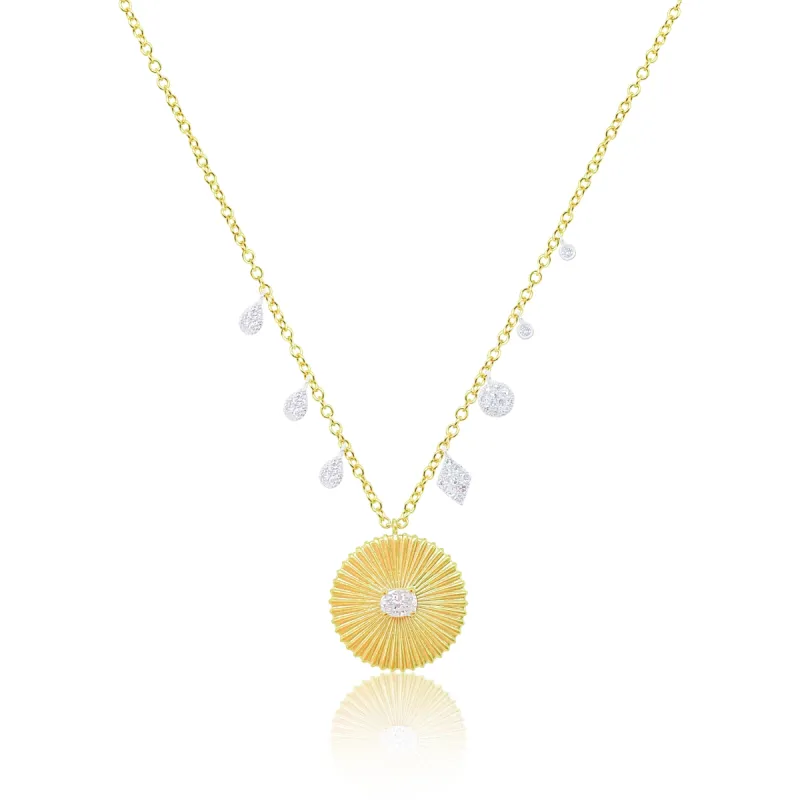 Yellow Gold Medallion Necklace sold by Meira T