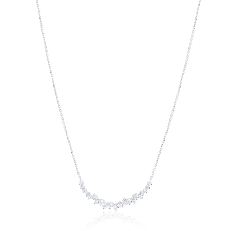White Gold Diamond Cluster Bar Necklace ONLINE EXCLUSIVE sold by Meira T