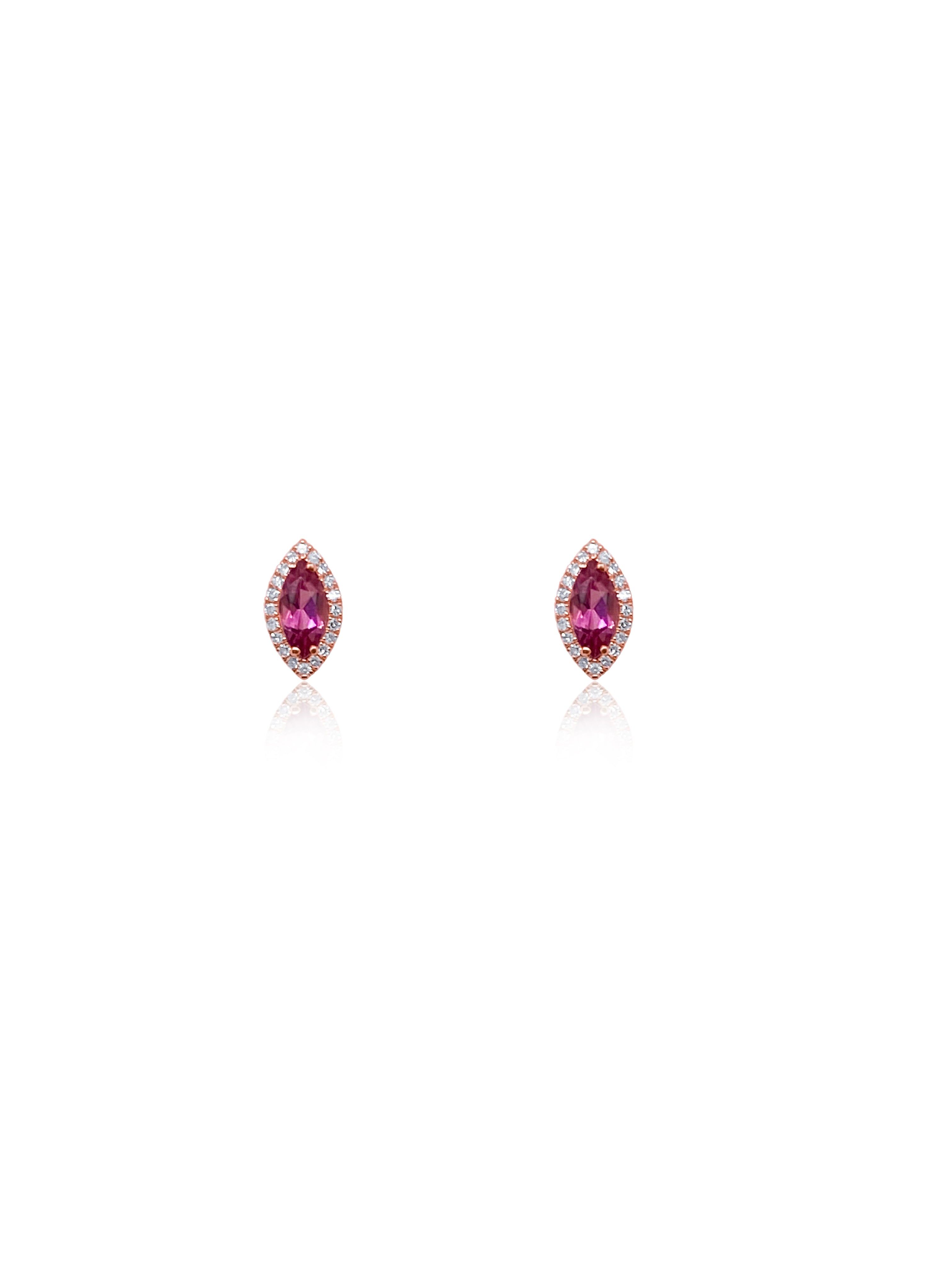 Rose Gold Pink Sapphire and Diamond Studs (Online Exclusive) LAST ONE sold by Meira T