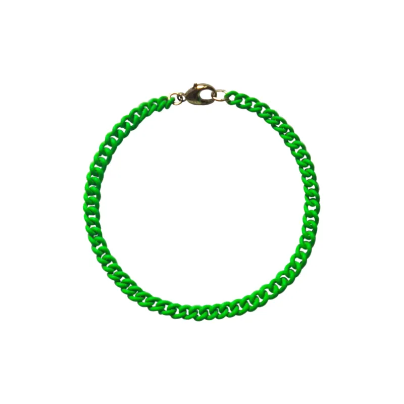 Neon Green Curb Chain Bracelet WEB EXCLUSIVE sold by Meira T