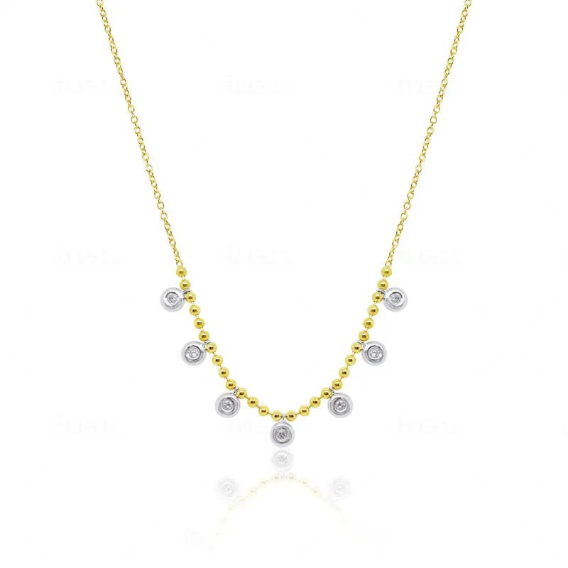 Yellow Gold Ball Chain Layering Necklace sold by Meira T