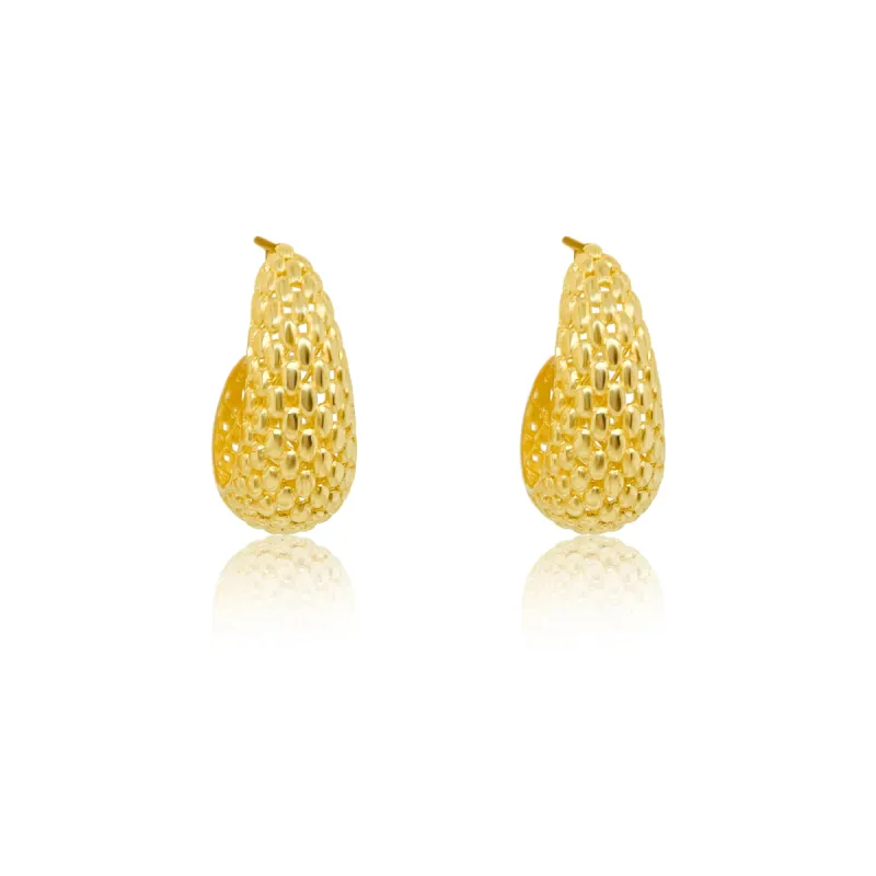 Yellow Gold Chunky Huggie Earrings *ONLINE EXCLUSIVE* sold by Meira T