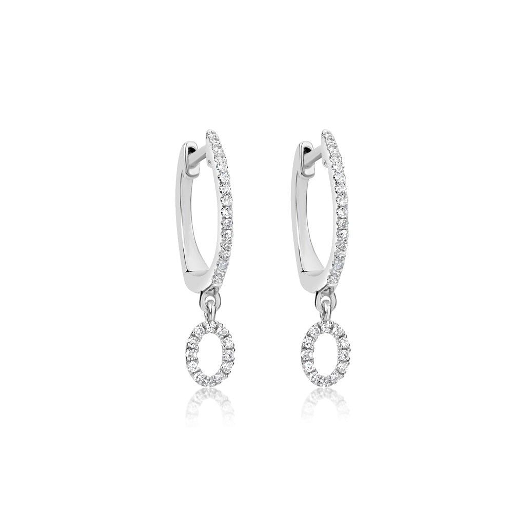 Single White Gold Diamond Oval Earring sold by Meira T