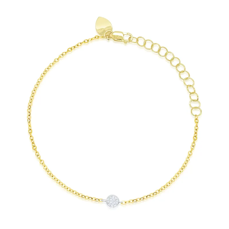 Yellow Gold Diamond Disc Bracelet sold by Meira T