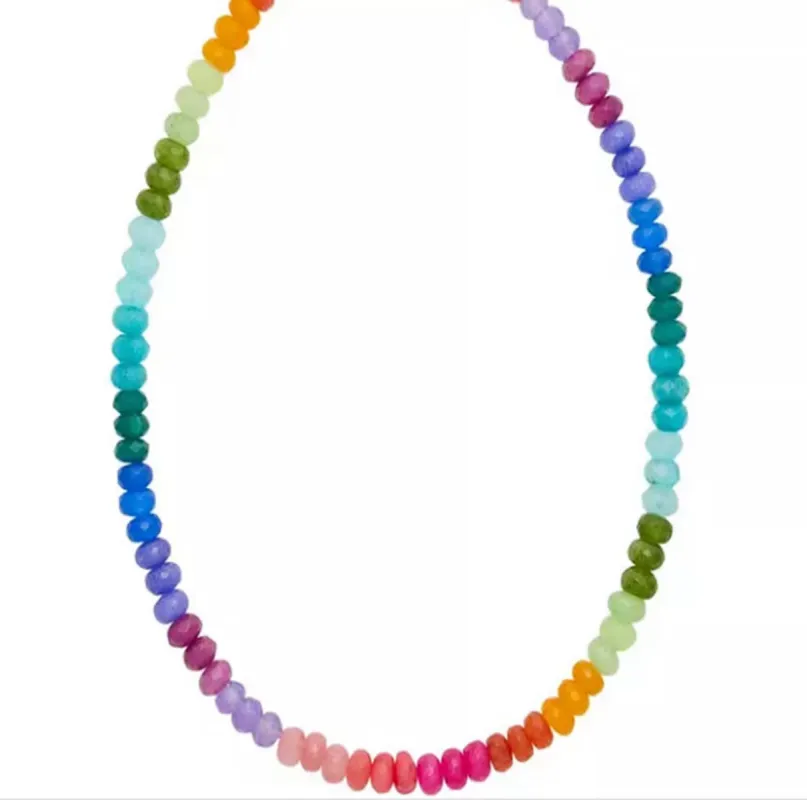 Rainbow Gemstone Bead Necklace sold by Meira T