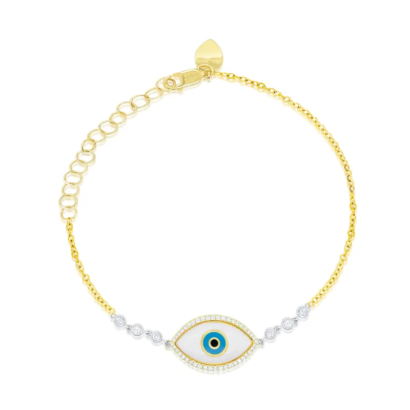 Yellow Gold Evil Eye Diamond Bracelet sold by Meira T
