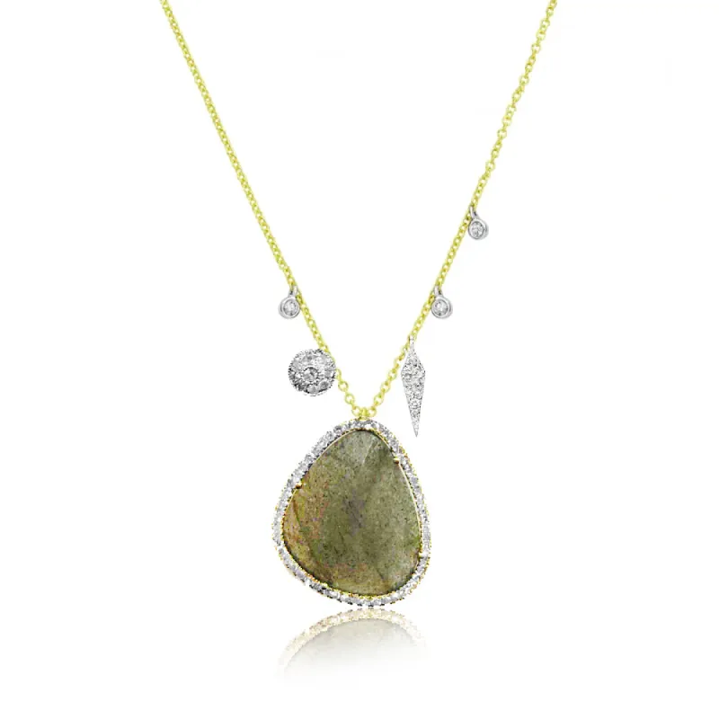 Labradorite Yellow Gold Necklace sold by Meira T