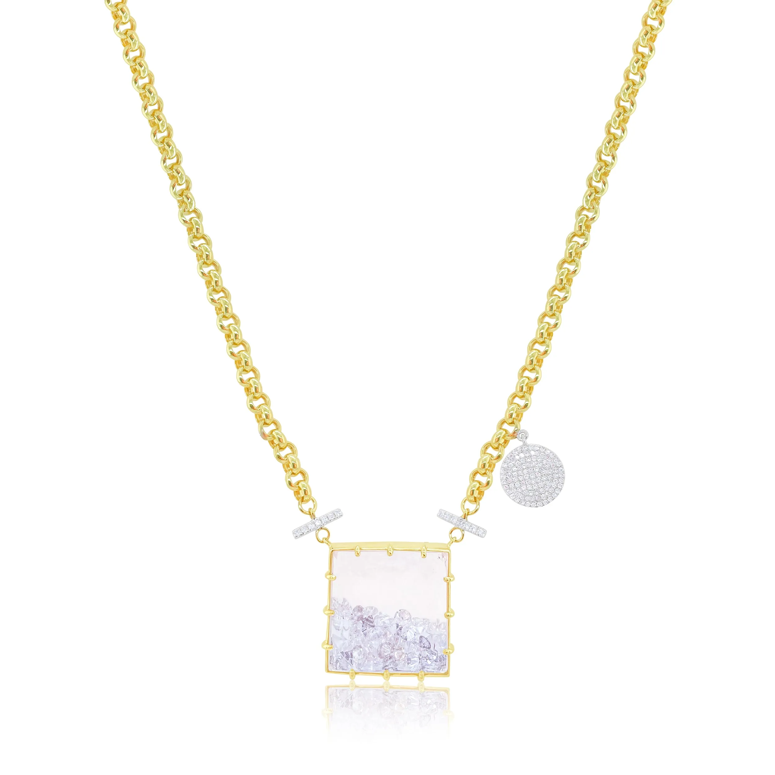 Yellow Gold and Rough Diamond Necklace sold by Meira T