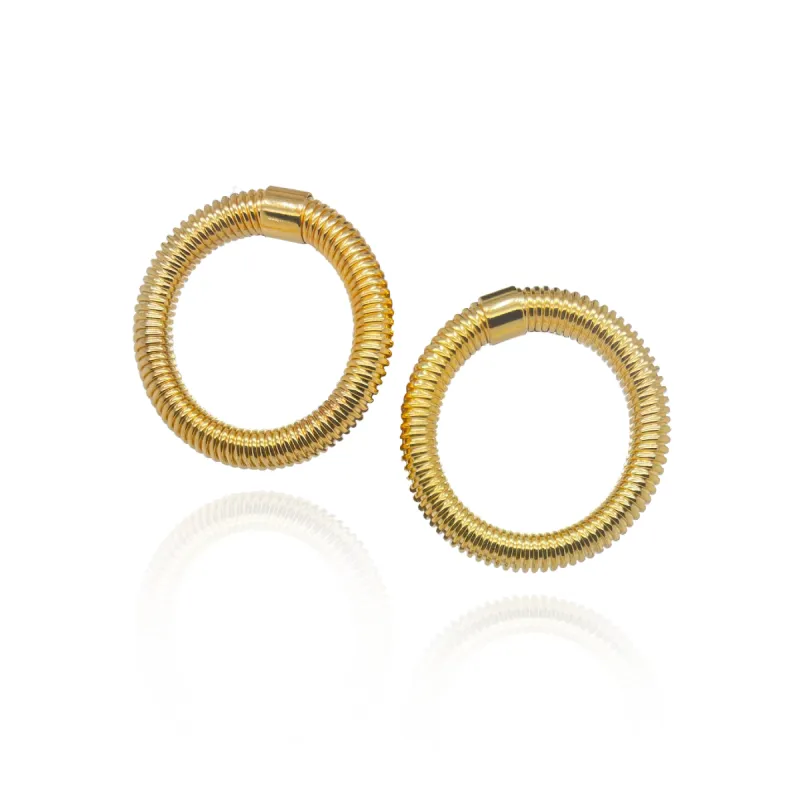 Gold Plated Coil Circle Earrings sold by Meira T