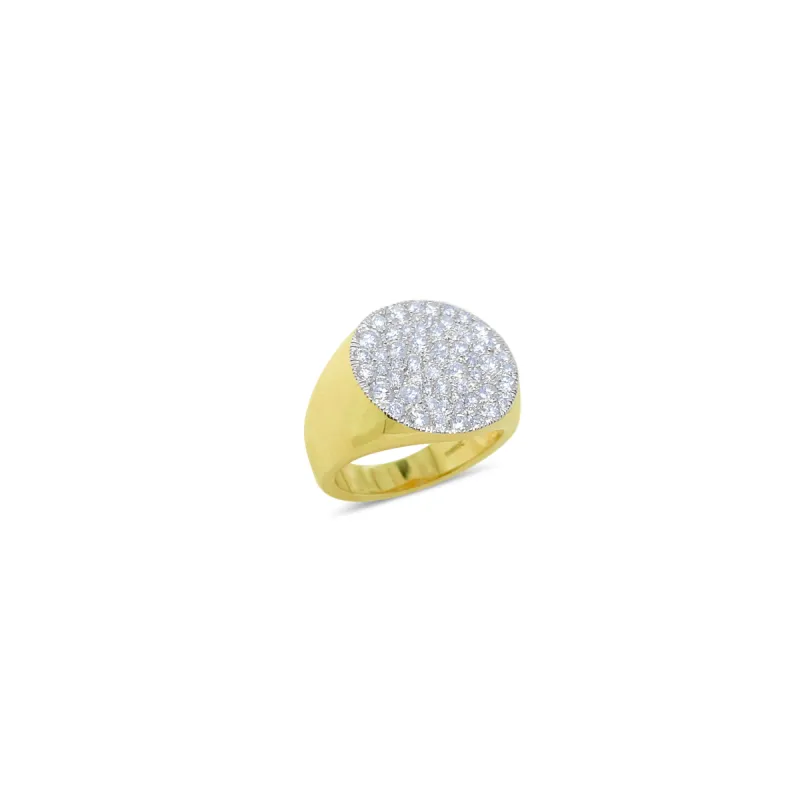 Diamond Disk Signet Ring sold by Meira T