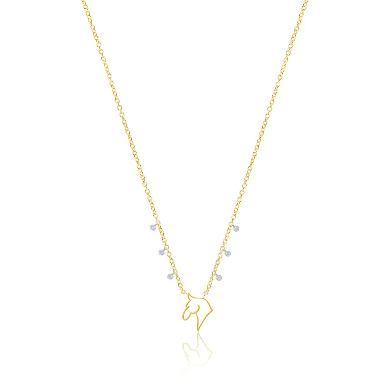 Gold Horse Necklace sold by Meira T