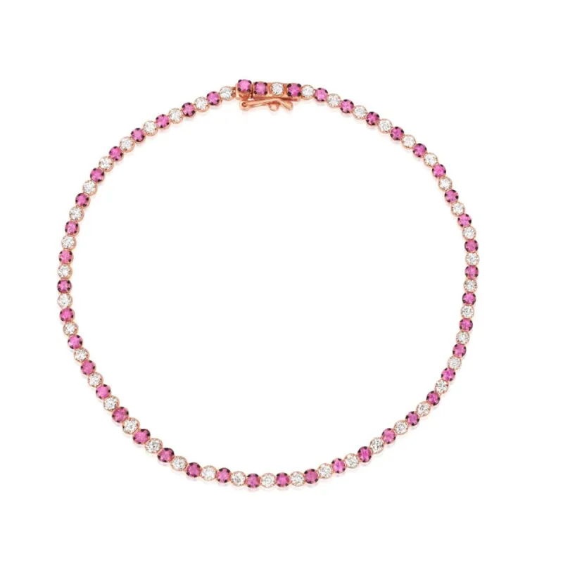 The Drop 6 | Pink Sapphire & Diamond Tennis Bracelet sold by Meira T