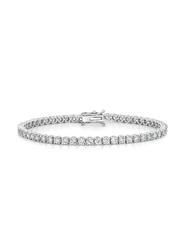 Lab Grown Tennis Bracelet | 5 cts round cut sold by Meira T