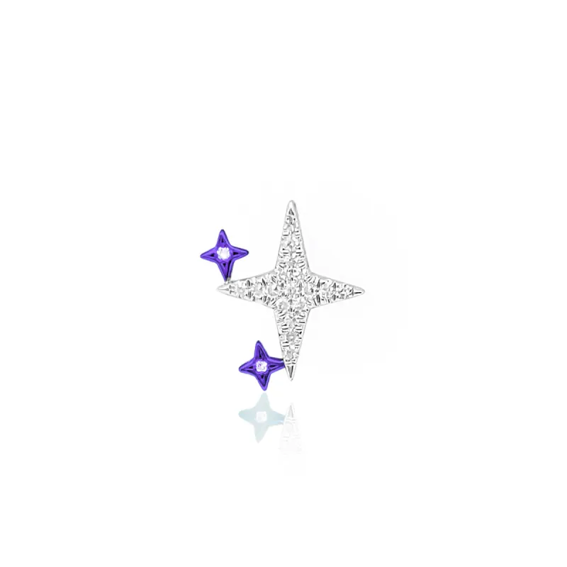 Groovy Purple Celestial Starburst Stud sold by Meira T