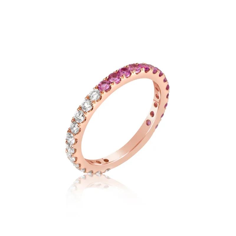 Half & Half Diamond and Pink Sapphire Band sold by Meira T