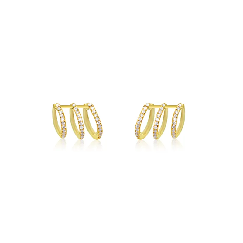 Yellow Gold Diamond Illusion Studs sold by Meira T