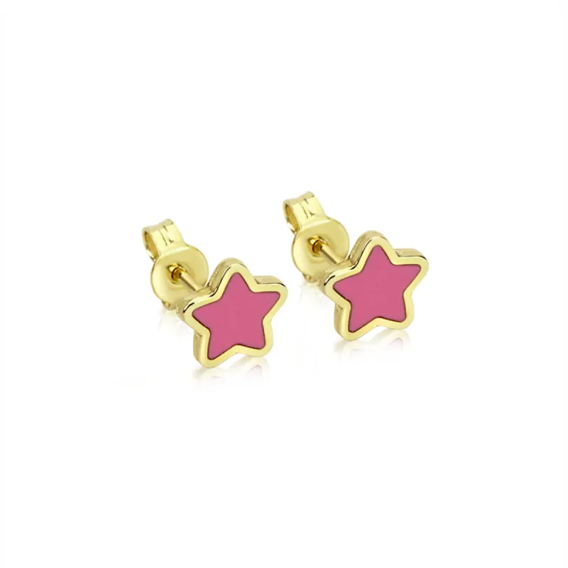 Pink Star Stud Earrings sold by Meira T