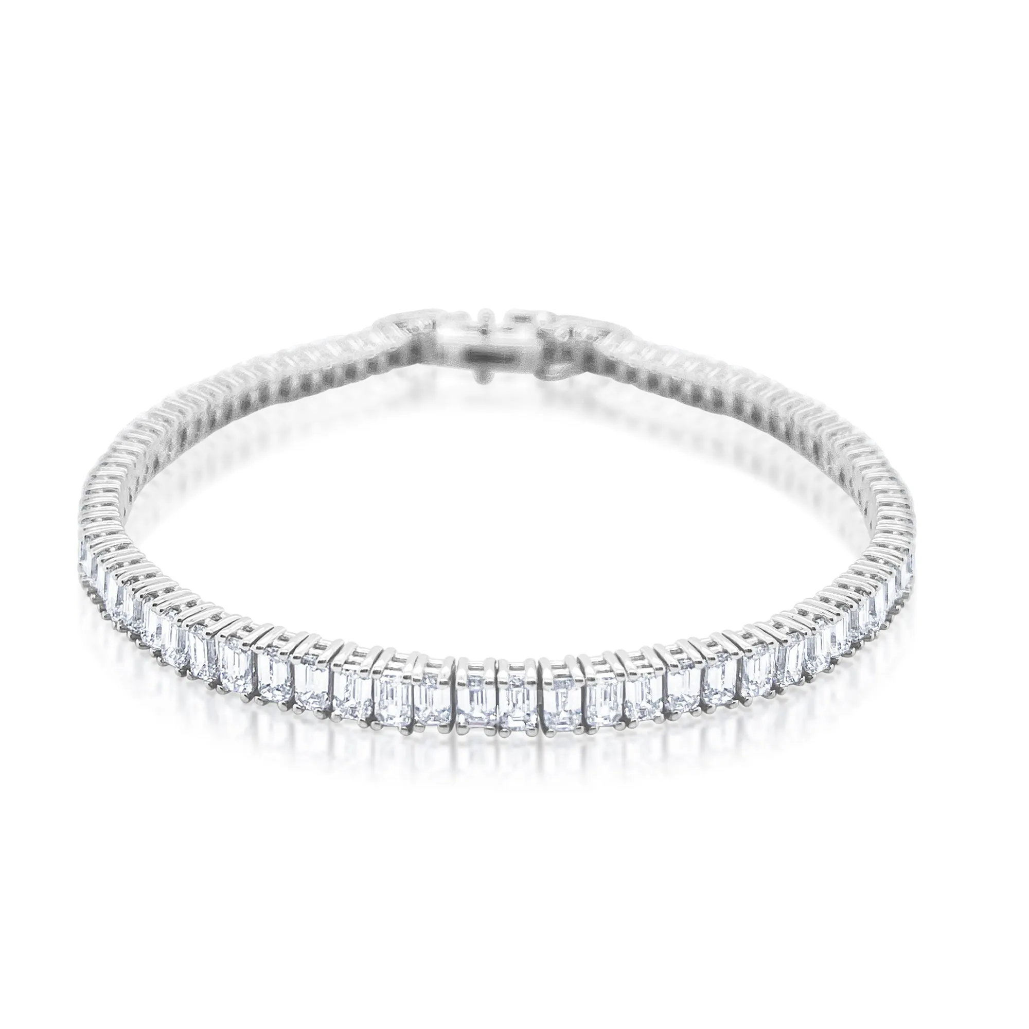 Lab Grown Tennis Bracelet | 6 Carat Emerald Cut sold by Meira T