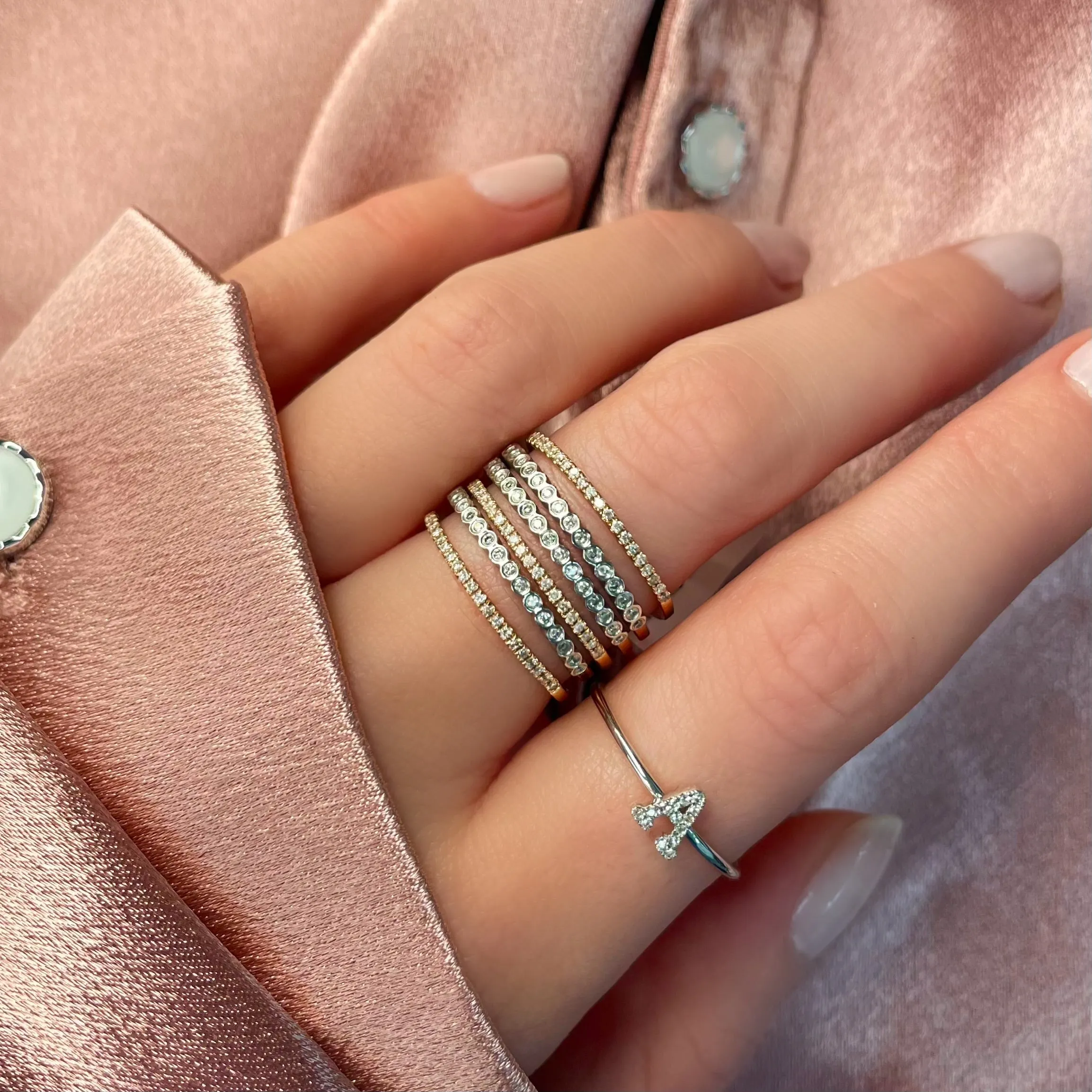 Dainty Letter M Initial Ring sold by Meira T product image thumbnail 2