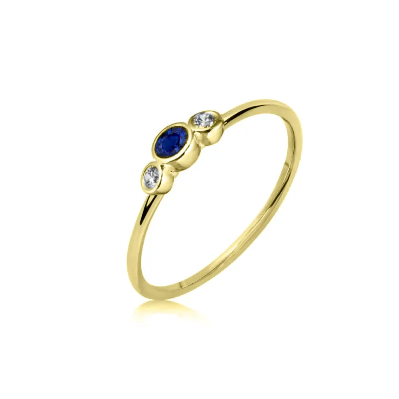 Yellow Gold Diamond and Blue Sapphire Band sold by Meira T