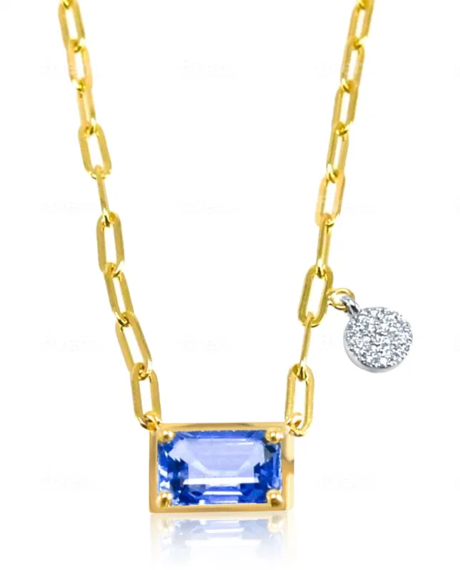 Chunky Blue Sapphire Paperclip Necklace sold by Meira T