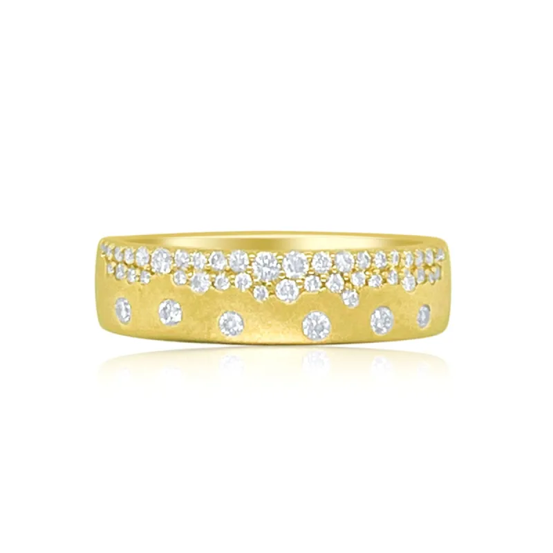 Brushed Yellow Gold Diamond Ring sold by Meira T
