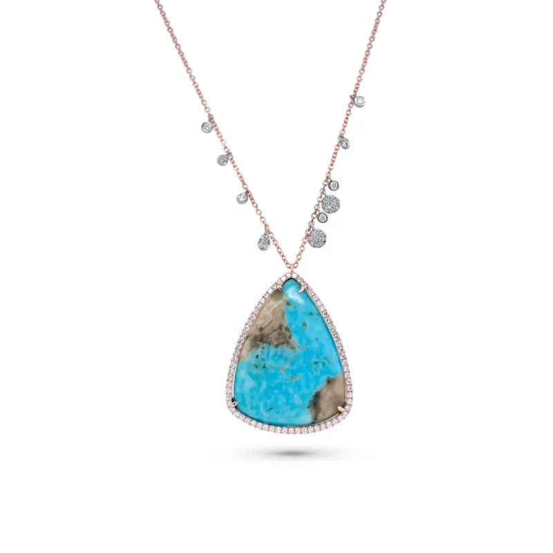 Turquoise Rose Gold Necklace sold by Meira T
