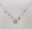 White Gold Diamond Square Necklace sold by Meira T