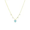 Dainty Turquoise Heart and Diamond Necklace sold by Meira T