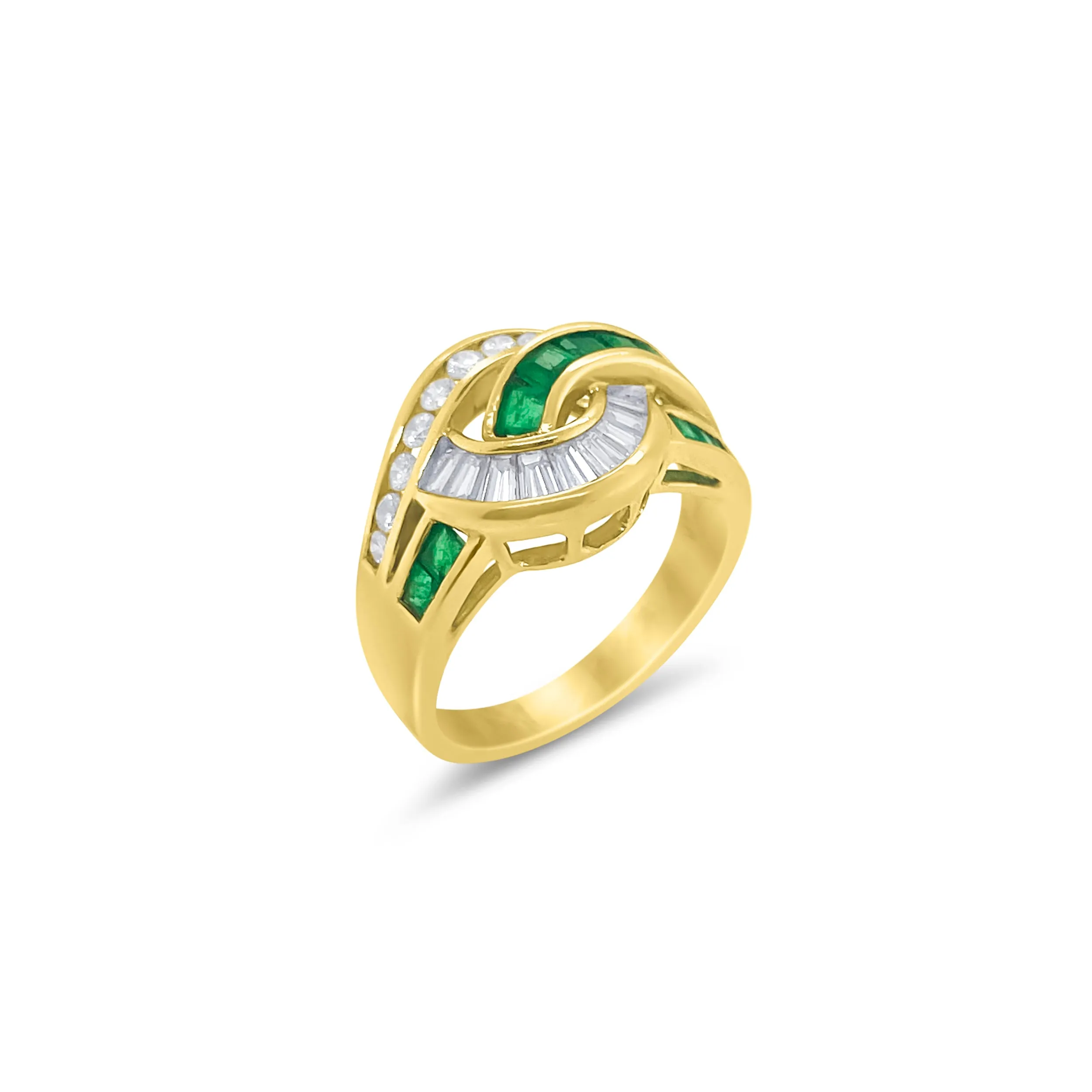 Vintage Emerald and Diamond Knot Ring- ONLINE EXCLUSIVE sold by Meira T