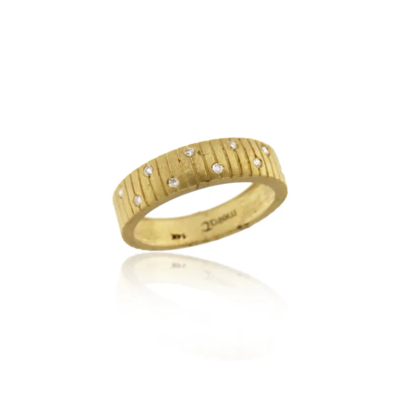 Brush Gold Diamond Band sold by Meira T