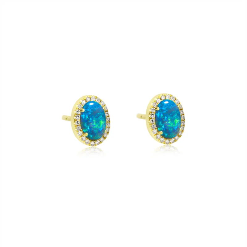 Opal and Diamond Stud sold by Meira T