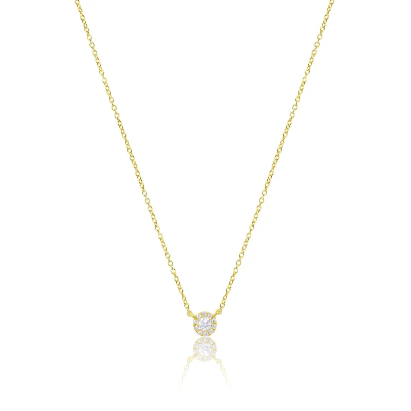 Dainty Yellow Gold Diamond Necklace sold by Meira T