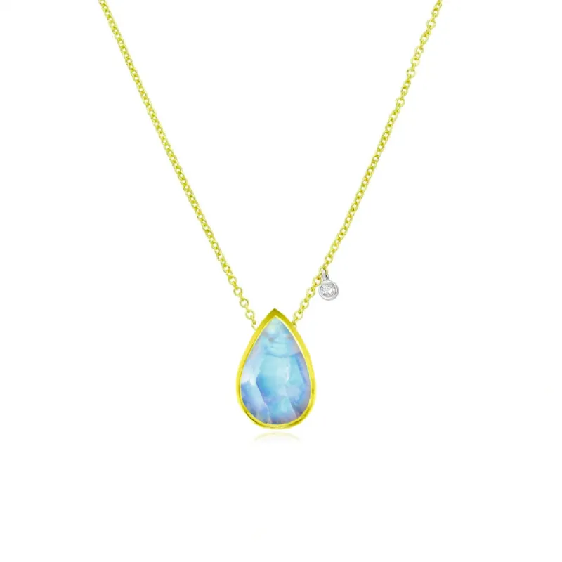 June Birthstone | Moonstone Pear Necklace sold by Meira T