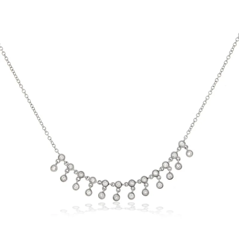 White Gold Diamond Bezel Necklace sold by Meira T