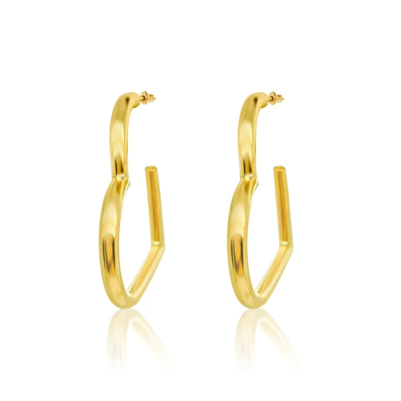 Heart Hoops in Yellow Gold sold by Meira T